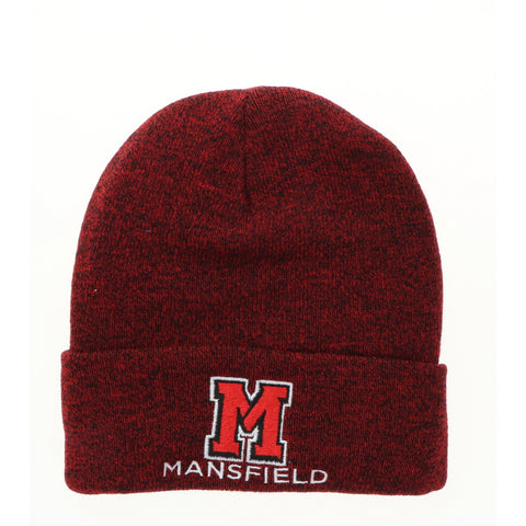 KNIT CUFF BEANIE SCARLET/BLACK MARLED