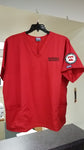 CHEROKEE RED SCRUB TOP FOR NURSING STUDENTS